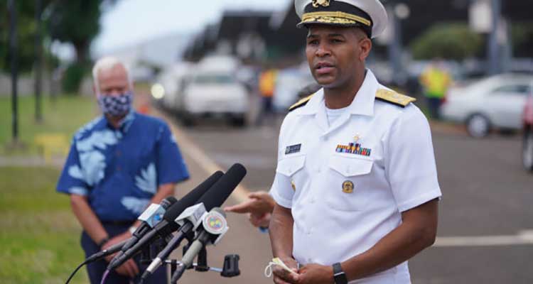 Vice Admiral Jerome Adams US Surgeon General Mayor Kirk Caldwell