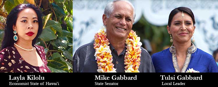 Layla Kilolu, Mike Gabbard and Tulsi Gabbard