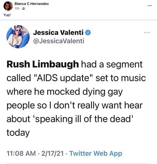 Rush Limbaugh Mocks Dying Gays
