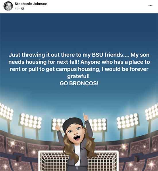 Stephanie Johnson seeks housing for her college-aged son