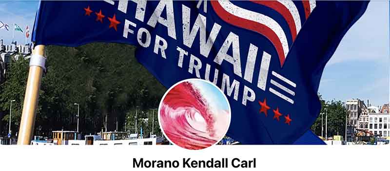 Morano Kendall Carl supports Trump for Hawaii and believes global climate change in a hoax