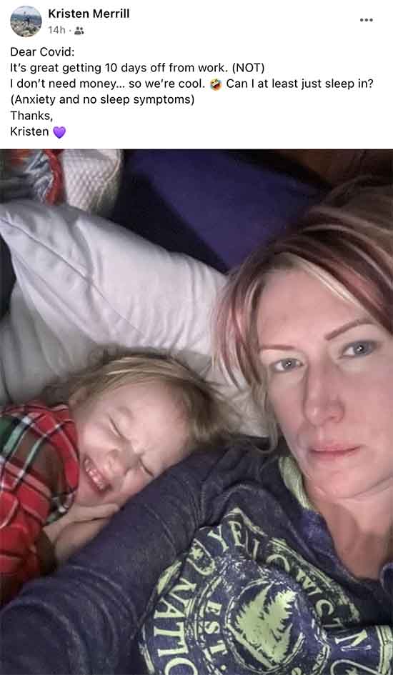 Kristen is thoroughly frustrated with Dear Covid