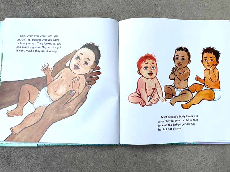 See, when you were born, you couldn't tell people who you were or how you felt. They looked at you and made a guess. Maybe they got it right, maybe they got it wrong. What a baby's body looks like when they're born can be a clue to what the baby's gender will be, but not always.