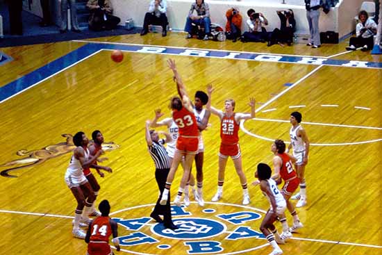 My teammate sent this photo of our NCAA March Madness tournament victory years ago. A couple Hall of Famers out there.