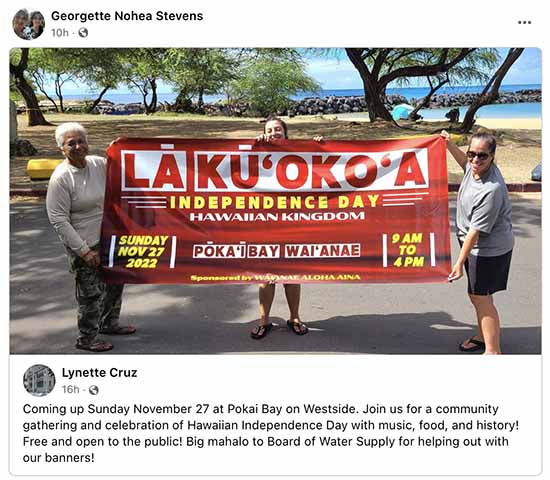 Lā Kūʻokoʻa -- Hawaiian Kingdom Independence day