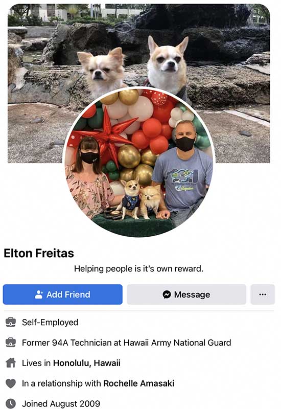 Elton Freitas former 94A tech at Hawai'i National Guard