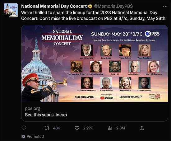 National Memorial Day Concert also held Sunday before Monday