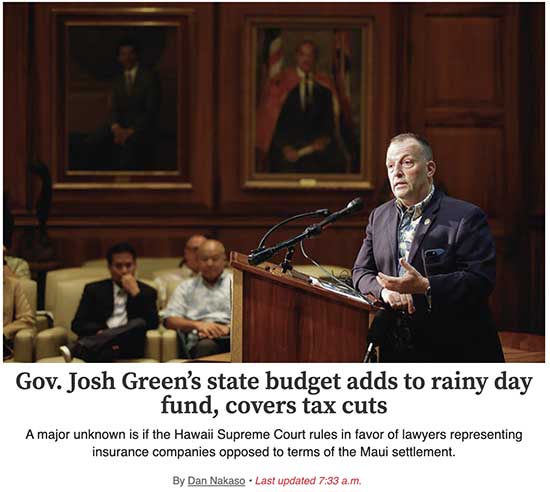 A major unknown is if the Hawaii Supreme Court rules in favor of lawyers representing insurance companies opposed to terms of the Maui settlement.