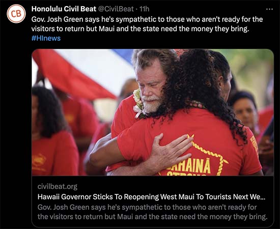 The wave of recent events is still burning our shoulders, and our souls ache with grief, said Paele Kiakona, one of the main organizers of the community group Lahaina Strong, which created and circulated the online petition. Yet amidst this profound pain, we’re being urged to march forward, even as our wounds remain open and vulnerable.