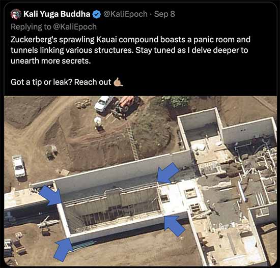 Zuckerberg's sprawling Kauai compound boasts a panic room and tunnels linking various structures. Stay tuned as I delve deeper to unearth more secrets.
Got a tip or leak? Reach out