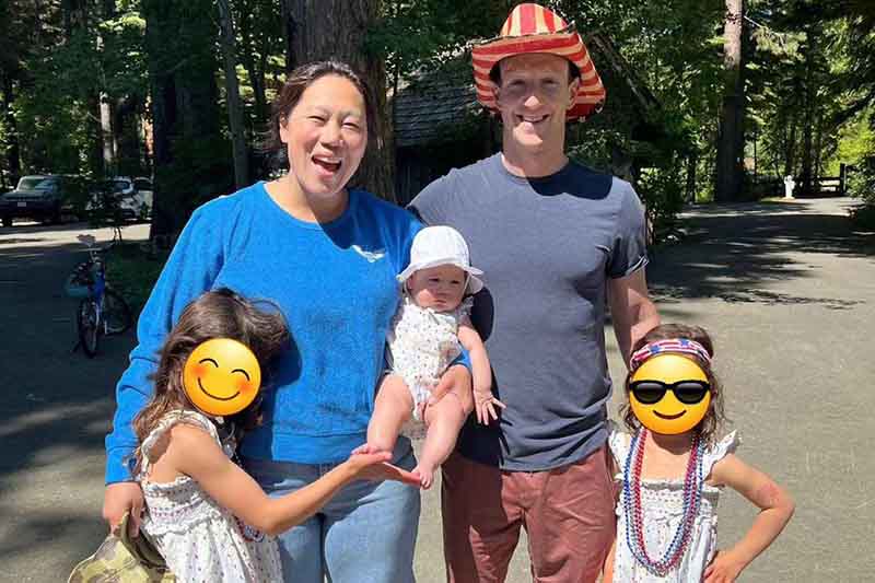 Mark Zuckerberg, Priscilla Chan and their three children. PHOTO: MARK ZUCKERBERG/INSTAGRAM