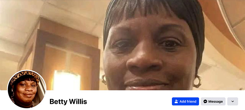 Betty Willis entices Facebook readers to be scammed