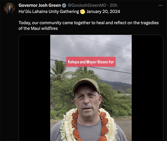Governor Josh Green REFUSES to demand resignations from officials responsible for destroying historic Lahaina town and incinerating at least 100 human beings, including keiki