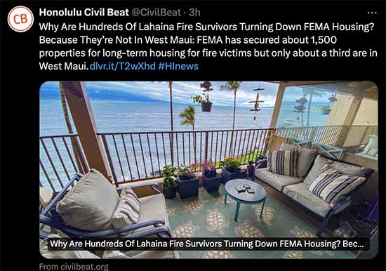 Victims refuse to call for resignation. Refuse temp housing. This is spoiled, entitled behavior!