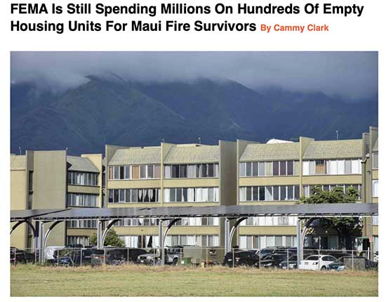 Privileged Lahaina Victims REFUSE FEMA Housing. 