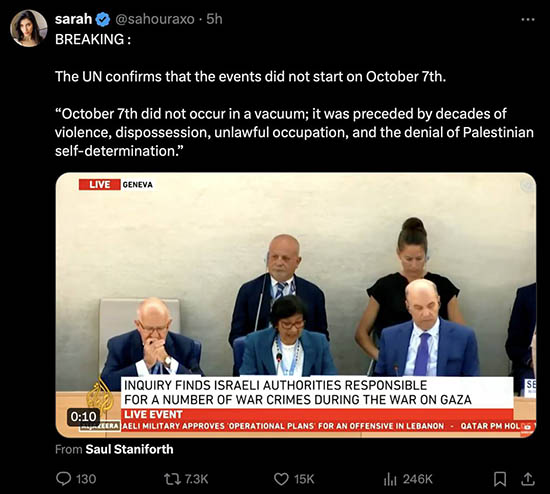 UN Confirms that the events did not start on October 7, 2024