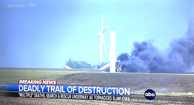 Extreme High Winds toppled wind turbines and started fires in Iowa. Hawai'i is next.