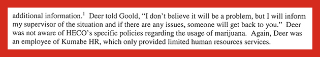 HECO claims Dear did not know. Dear's answer then should have been, "I don't know."