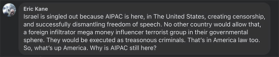 You're right, but unfortunately, the 1st Amendment gives AIPAC legal rights ... American Israeli Public Affairs Committee