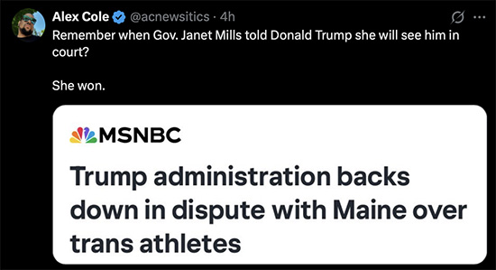 Screenshot of Alex Cole comment on X (5.3.25)