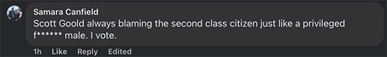 Always blaming the second class citizen just like a privileged fucking male. I vote.