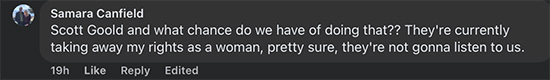 and what chance do we have of doing that?? They're currently taking away my rights as a woman, pretty sure, they're not gonna listen to us.