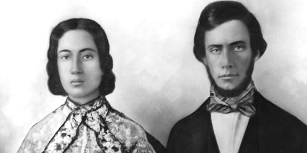 Wedding Portrait of Mr. and_Mrs. Charles Reed_Bishop, June 4, 1850, Peter T. Young Hawai'i